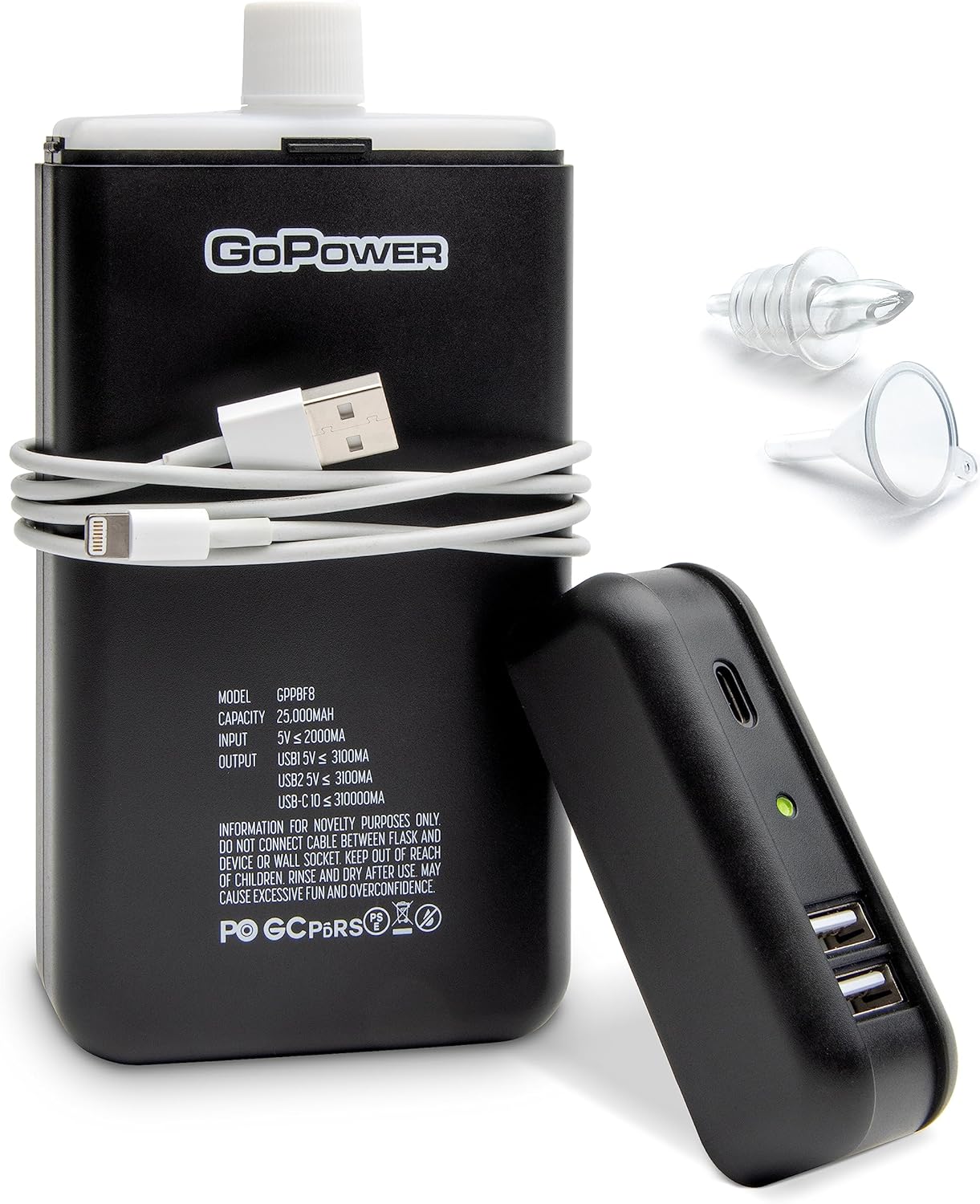 Portable Charger Flask - 8 Drink Capacity